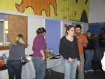 Guests enjoy mingling and snacks